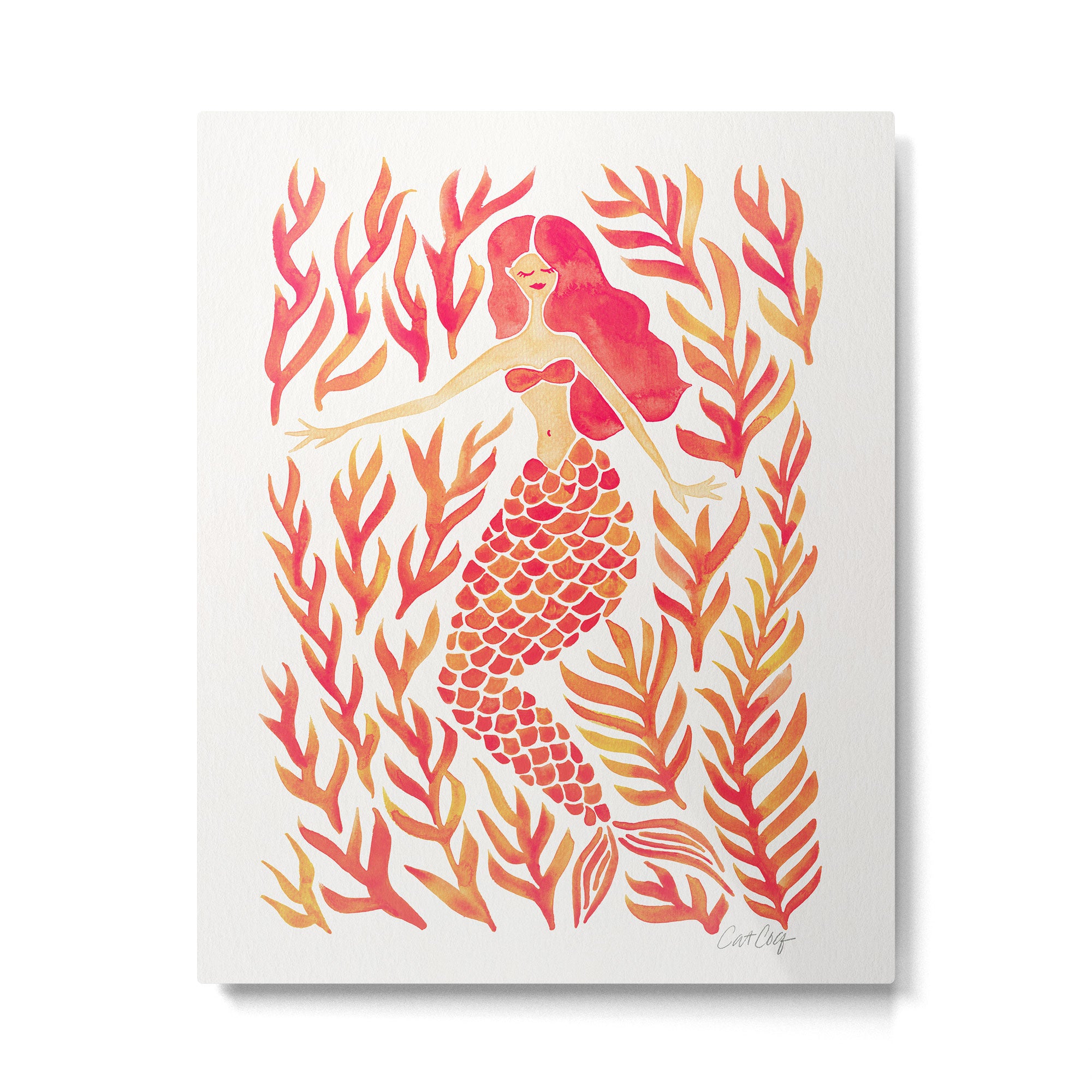 Kelp Forest Mermaid - Peach Palette Metal Print Gallery Image 4