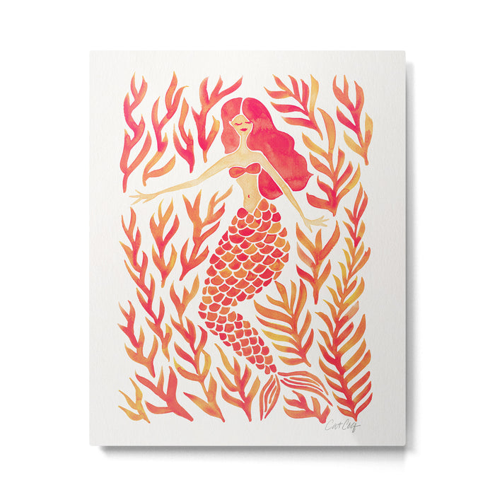 Kelp Forest Mermaid - Peach Palette Metal Print Gallery Image 1