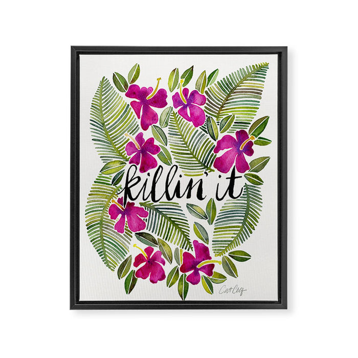 Killin' It - Tropical Pink Framed Canvas Print Gallery Image 1