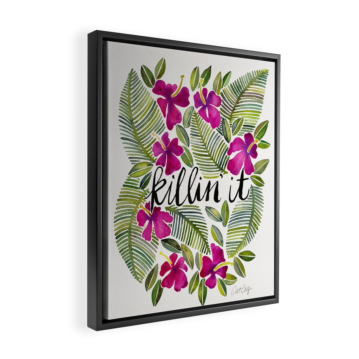 Killin' It - Tropical Pink Framed Canvas Print Gallery Image 2