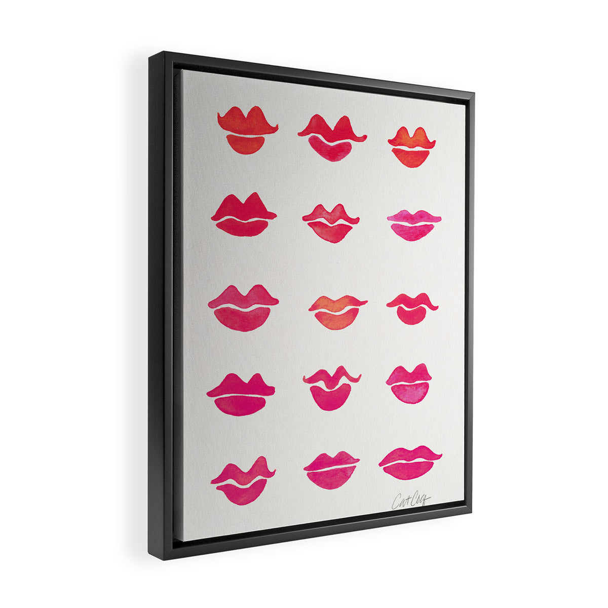 Kiss Collection - Pink Palette Framed Canvas Print Gallery Image 2