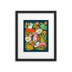 Kittens & Shrooms - Electric on Navy Framed Art Print Gallery Image 6