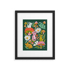 Kittens & Shrooms - Rainbow on Kelly Green Framed Art Print Gallery Image 6