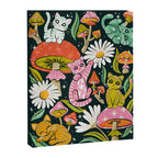 Kittens & Shrooms - Rainbow on Teal Canvas Print Gallery Image 8