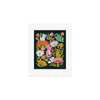 Kittens & Shrooms - Rainbow on Teal Art Print Gallery Image 1