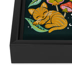 Kittens & Shrooms - Rainbow on Teal Framed Canvas Print Gallery Image 3