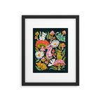 Kittens & Shrooms - Rainbow on Teal Framed Art Print Gallery Image 4