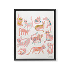 KittyKats - Pink Palette Framed Canvas Print Gallery Image 6
