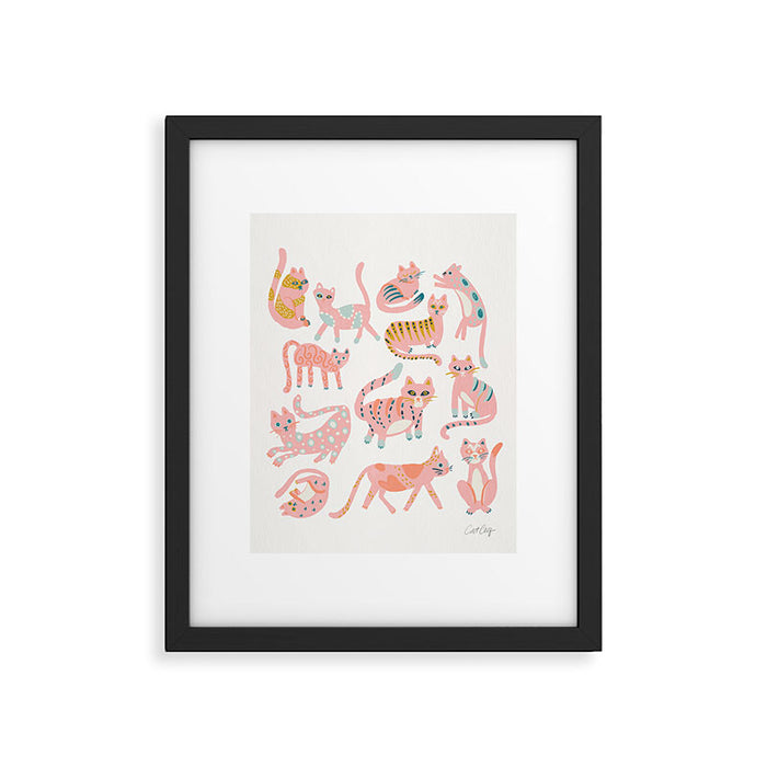 KittyKats - Pink Palette Framed Art Print Gallery Image 1