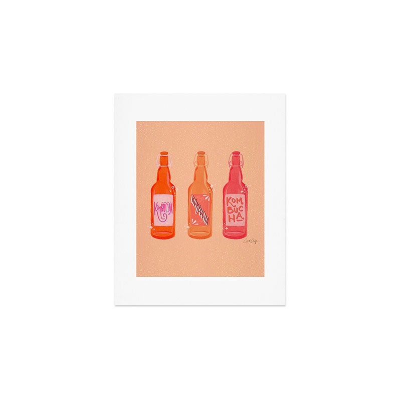 Kombucha Bottles - Pink Art Print Gallery Image 1