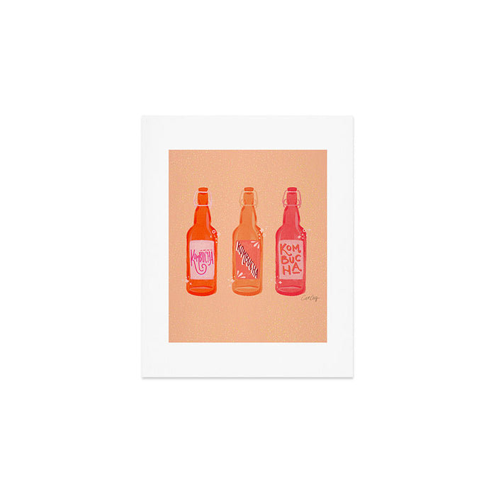 Kombucha Bottles - Pink Art Print Gallery Image 1