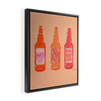 Kombucha Bottles - Pink Framed Canvas Print Gallery Image 2