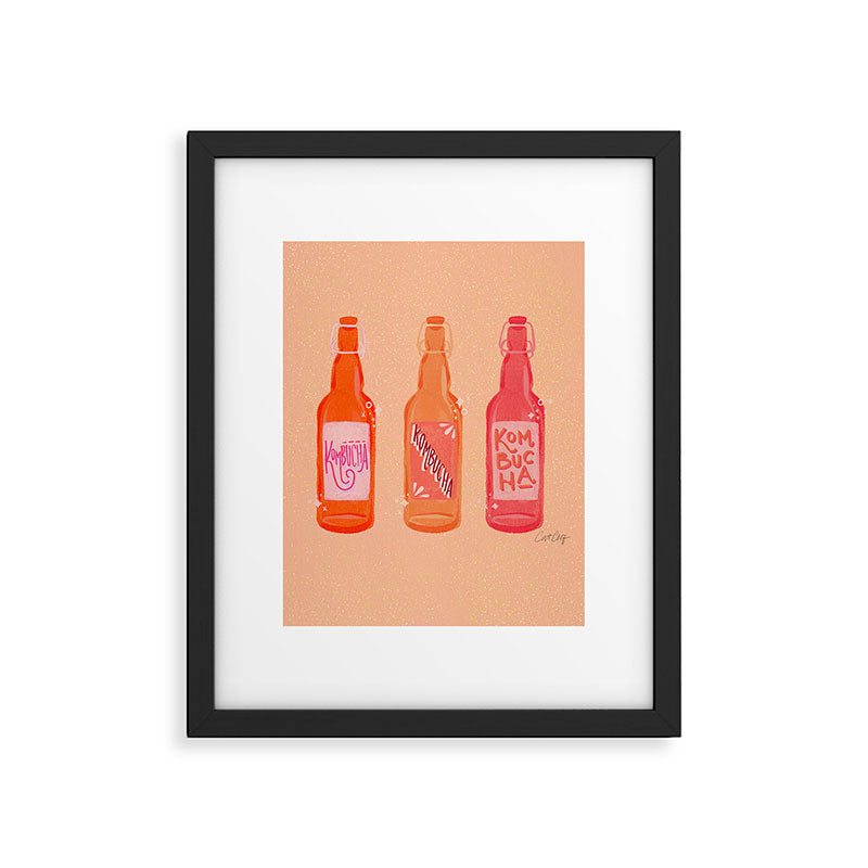 Kombucha Bottles - Pink Framed Art Print Gallery Image 6