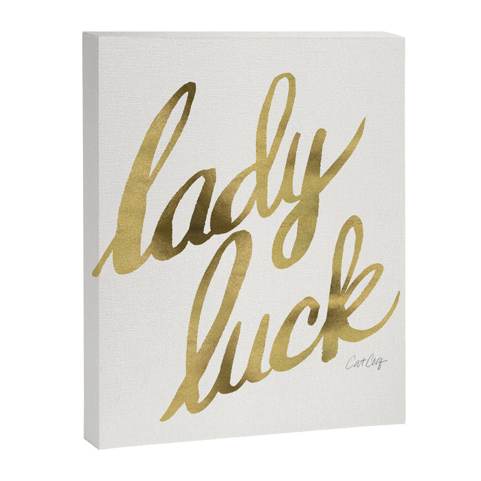 Lady Luck - Gold Ink Canvas Print Gallery Image 1