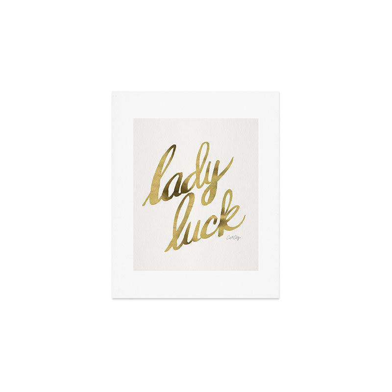 Lady Luck - Gold Ink Art Print Gallery Image 1
