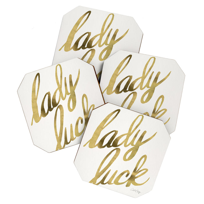 Lady Luck - Gold Ink Coaster Gallery Image 1