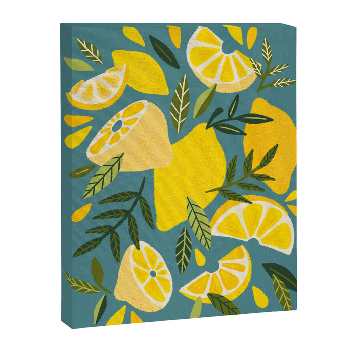 Lemon Blooms â Blue Canvas Print Gallery Image 1