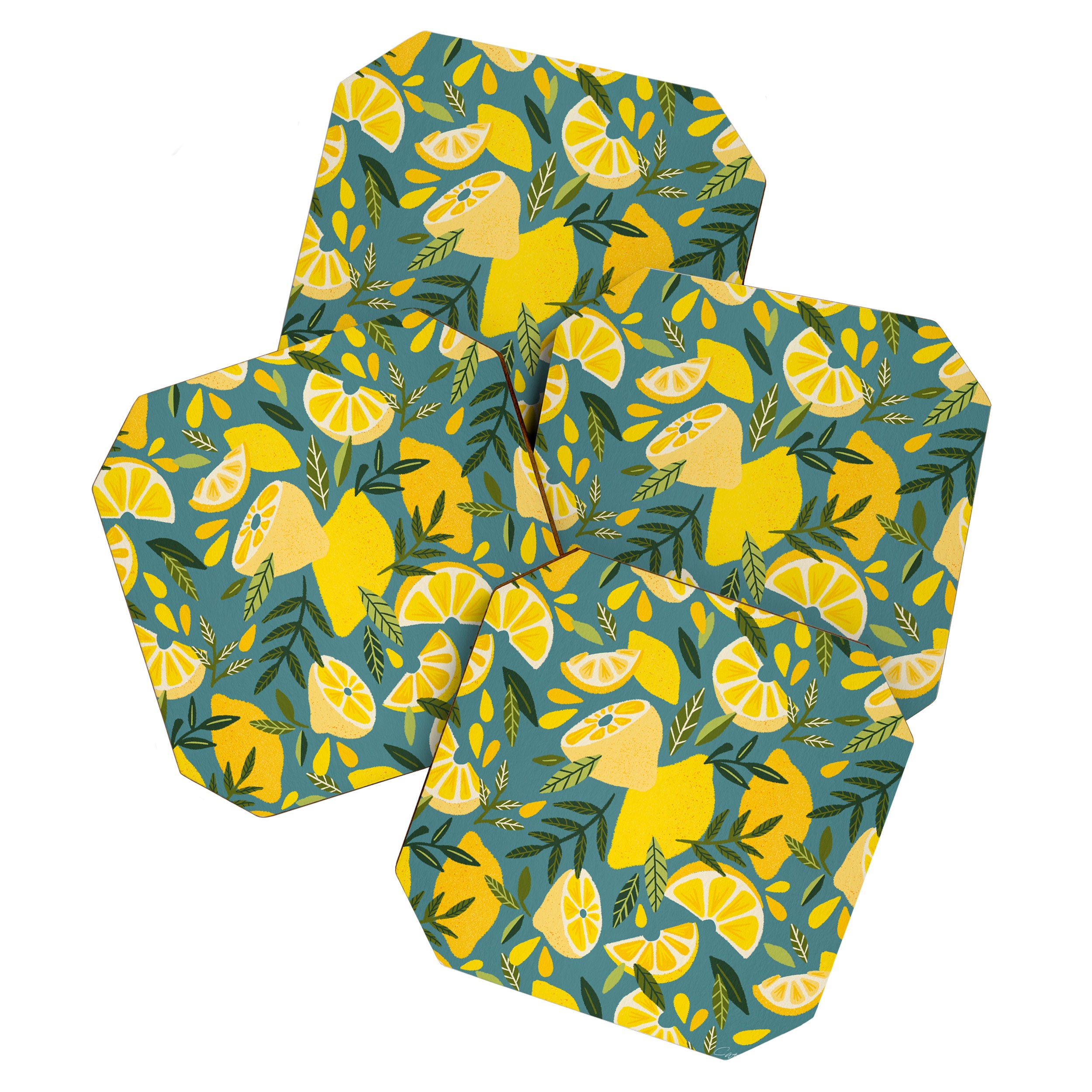 Lemon Blooms â Blue Coaster Gallery Image 1