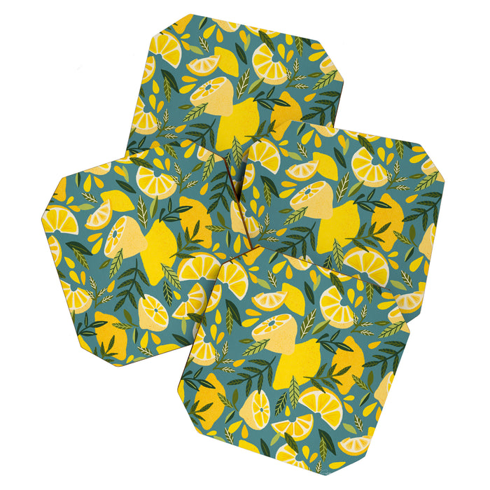 Lemon Blooms â Blue Coaster Gallery Image 1