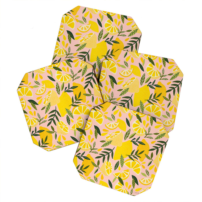 Lemon Blooms - Blush Palette Coaster Gallery Image 1