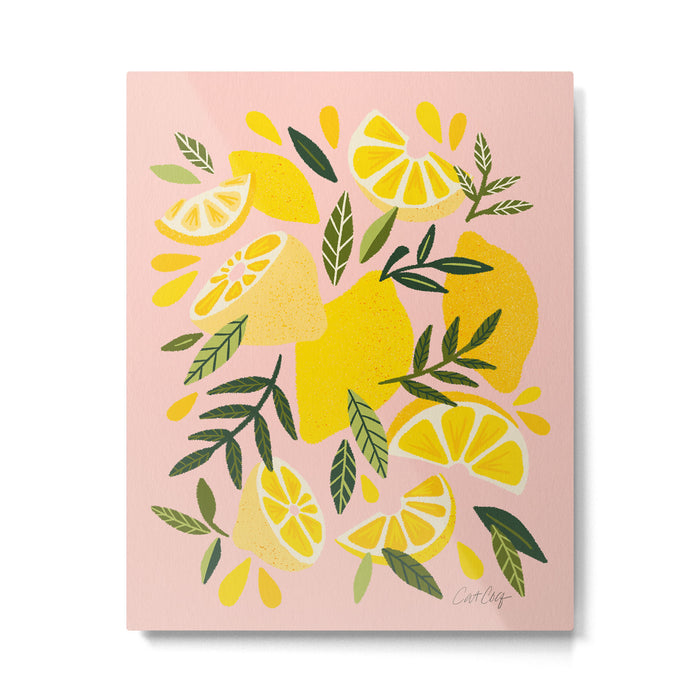 Lemon Blooms - Blush Palette Metal Print Gallery Image 1