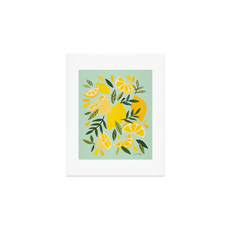 Lemon Blooms - Mint Art Print Gallery Image 1