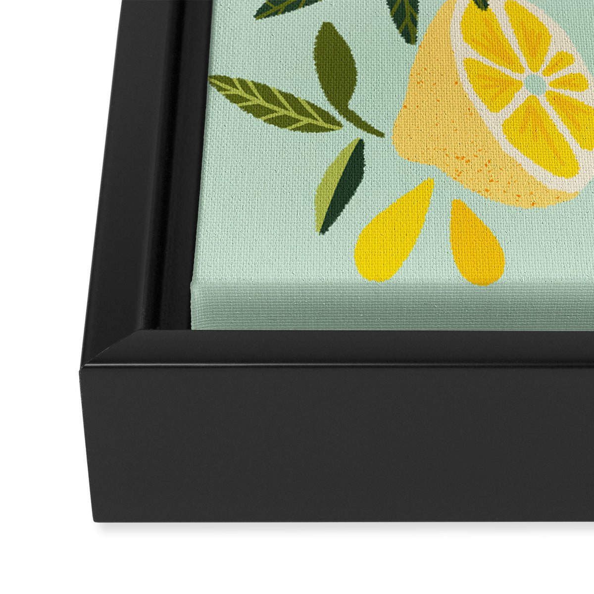 Lemon Blooms - Mint Framed Canvas Print Gallery Image 3