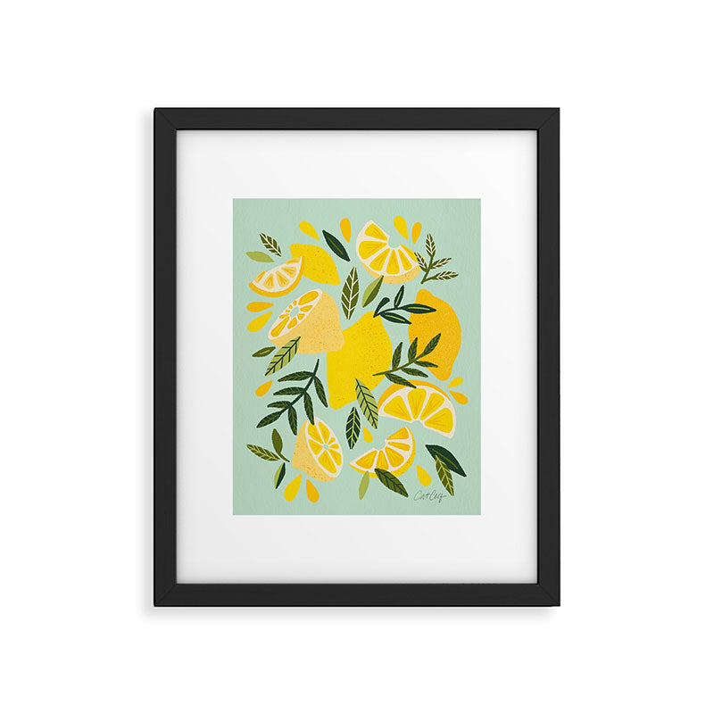 Lemon Blooms - Mint Framed Art Print Gallery Image 5