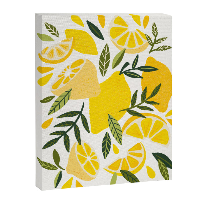 Lemon Blooms on White Canvas Print Gallery Image 1