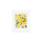 Lemon Blooms on White Art Print Gallery Image 1