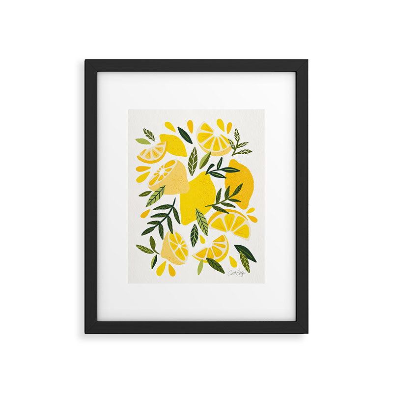 Lemon Blooms on White Framed Art Print Gallery Image 4