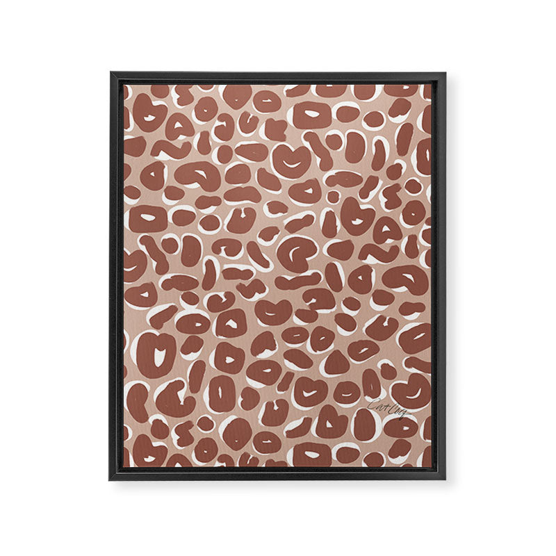 Leopard Print Abstractions - Marsala Framed Canvas Print Gallery Image 8