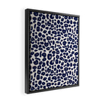 Leopard Print Abstractions - Navy Framed Canvas Print Gallery Image 2