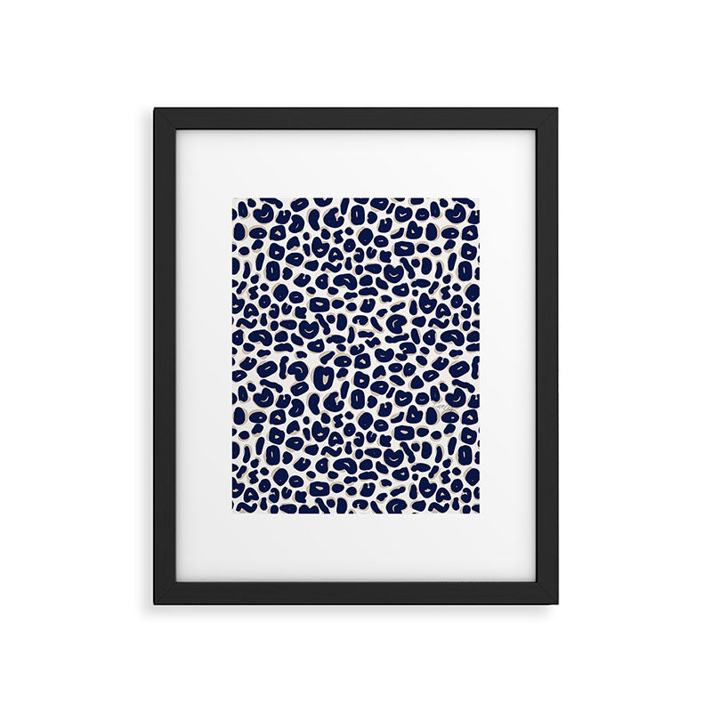 Leopard Print Abstractions - Navy Framed Art Print Gallery Image 6