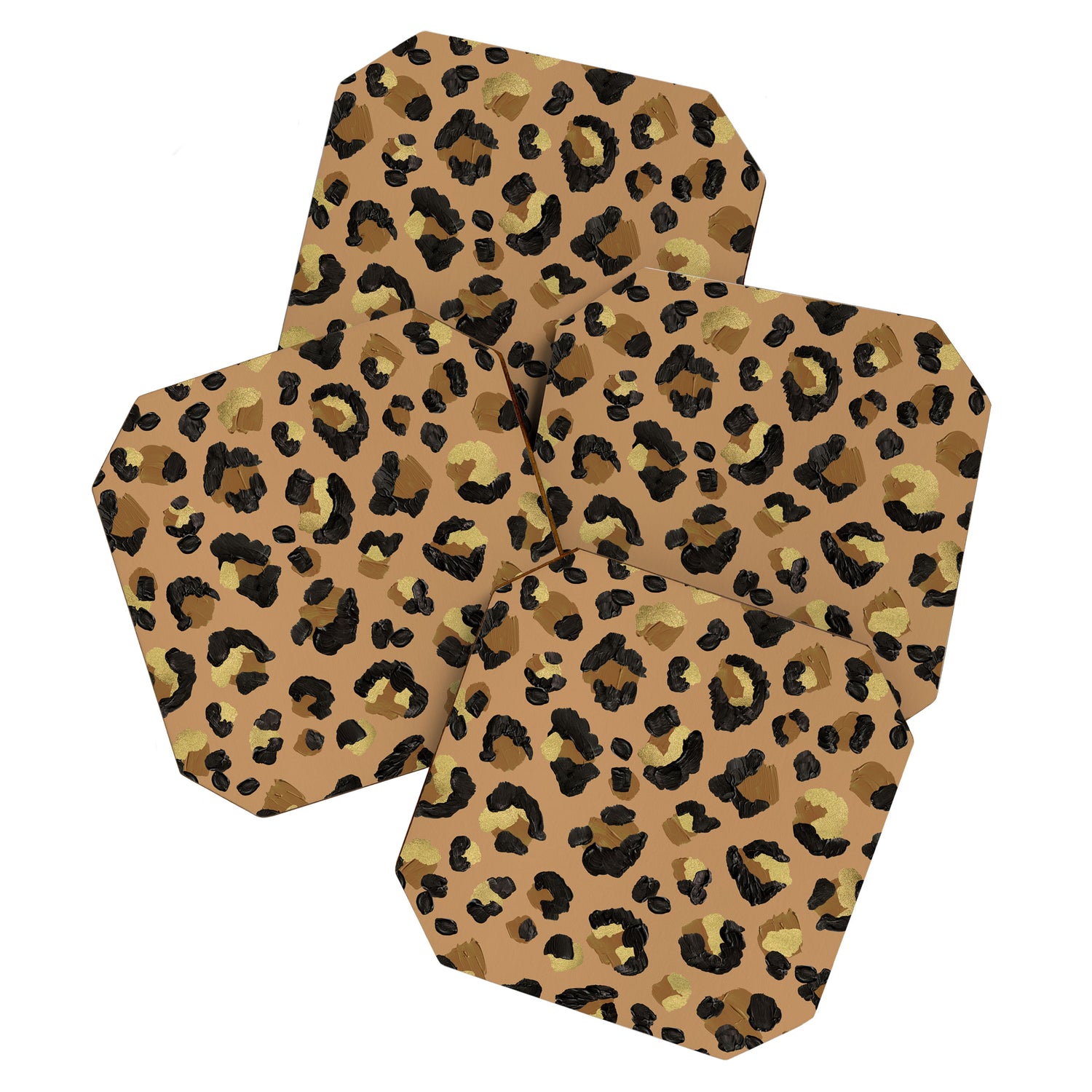 Leopard Print - Neutral & Gold Palette Coaster Gallery Image 1