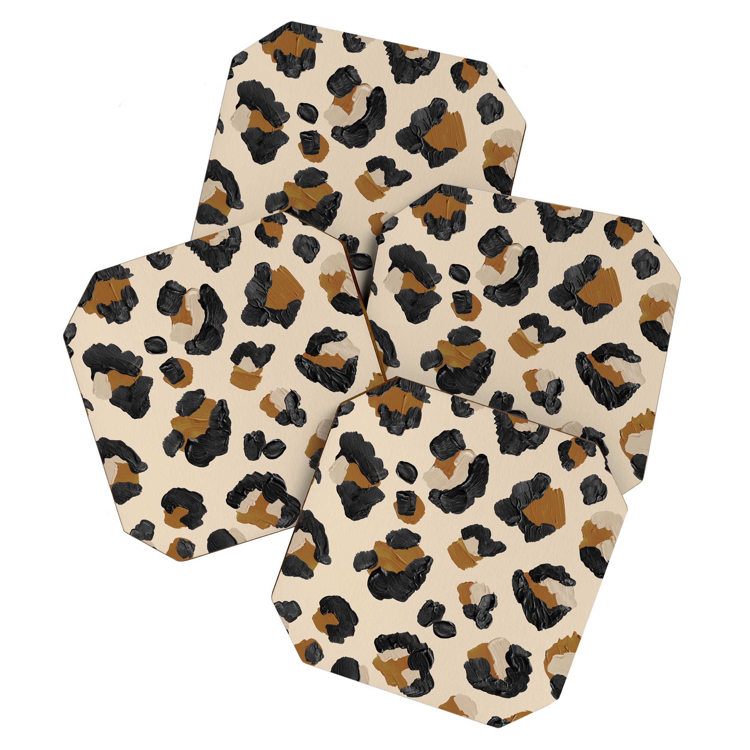 Leopard Print - Neutral Gold Light Palette Coaster Gallery Image 1