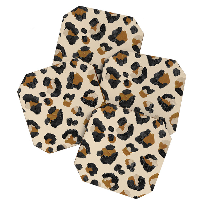 Leopard Print - Neutral Gold Light Palette Coaster Gallery Image 1