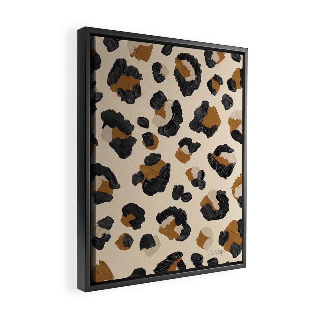 Leopard Print - Neutral Gold Light Palette Framed Canvas Print Gallery Image 2