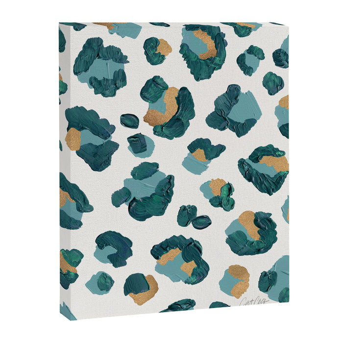 Leopard Print - Teal & Copper Canvas Print Gallery Image 1