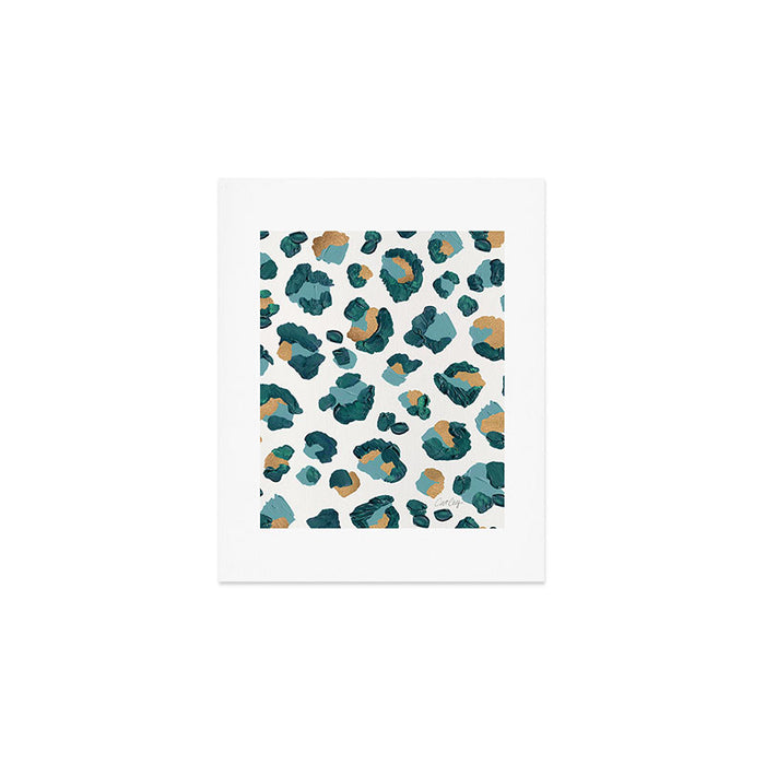 Leopard Print - Teal & Copper Art Print Gallery Image 1