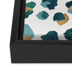 Leopard Print - Teal & Copper Framed Canvas Print Gallery Image 3