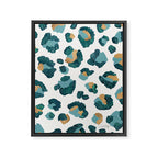 Leopard Print - Teal & Copper Framed Canvas Print Gallery Image 6