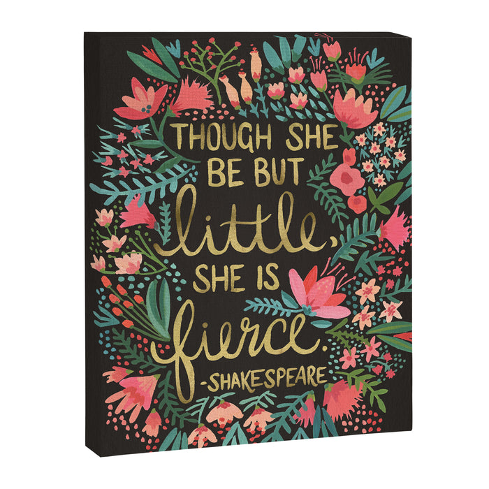 Little & Fierce on Charcoal Canvas Print Gallery Image 1