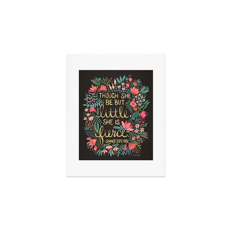 Little & Fierce on Charcoal Art Print Gallery Image 1