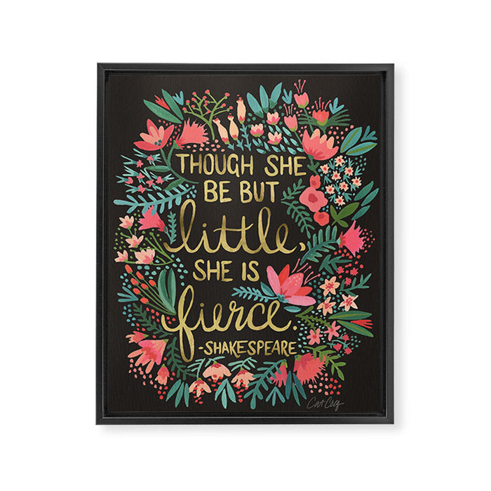 Little & Fierce on Charcoal Framed Canvas Print Gallery Image 1