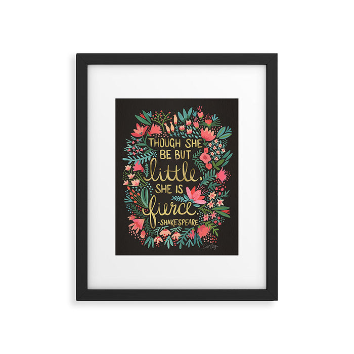 Little & Fierce on Charcoal Framed Art Print Gallery Image 1
