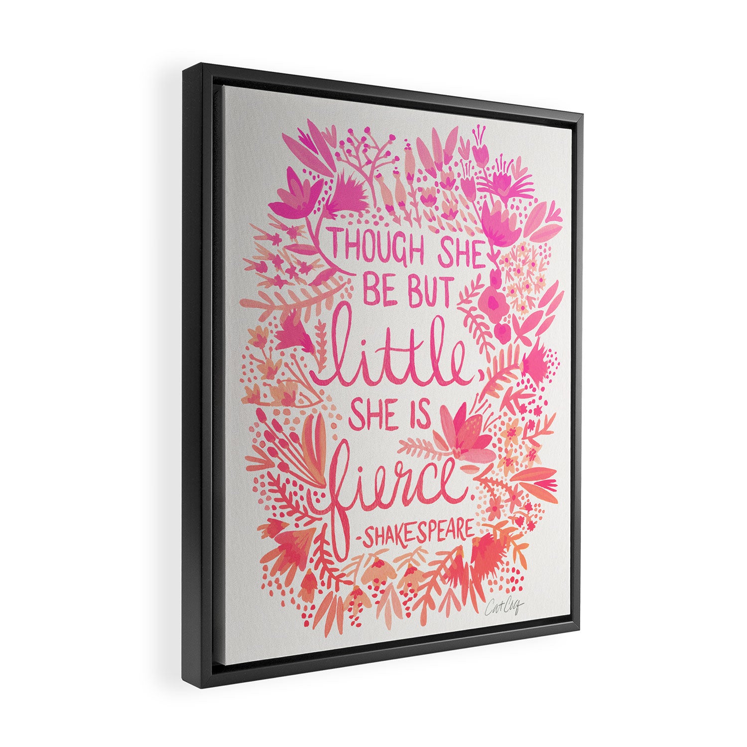 Little & Fierce - Pink OmbrÃ© Framed Canvas Print Gallery Image 2