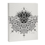 Lotus Blossom Mandala - Black Palette Canvas Print Gallery Image 8