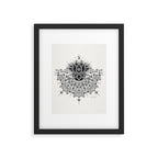 Lotus Blossom Mandala - Black Palette Framed Art Print Gallery Image 6