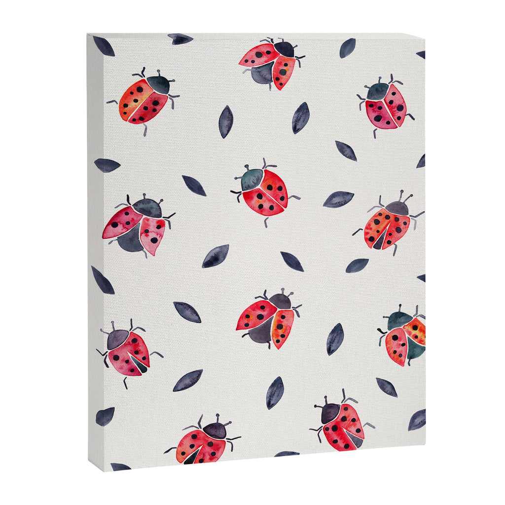 Lucky Ladybugs & Black Leaves Canvas Print Gallery Image 6